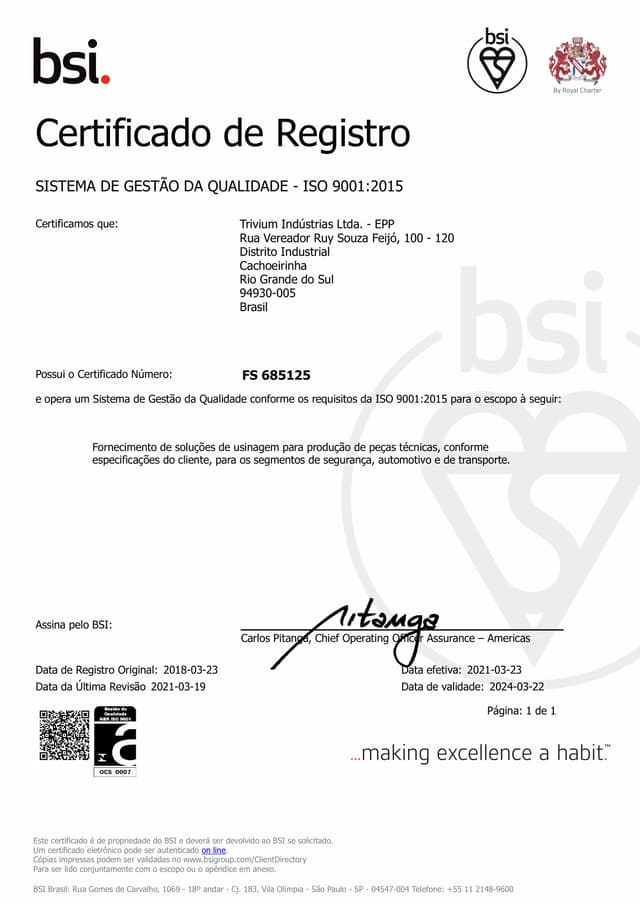 Certificado ISO 9001